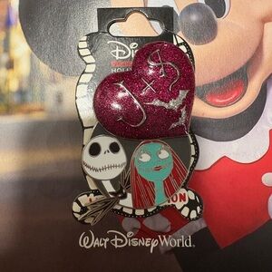 Disney Pink Glitter Heart and Character Pin
